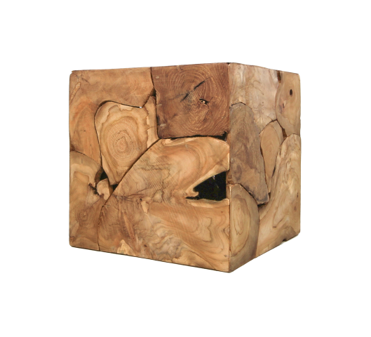 Kubus bijzettafel - 40x40 cm - teak - natural wax Leo's Meubeldiscount