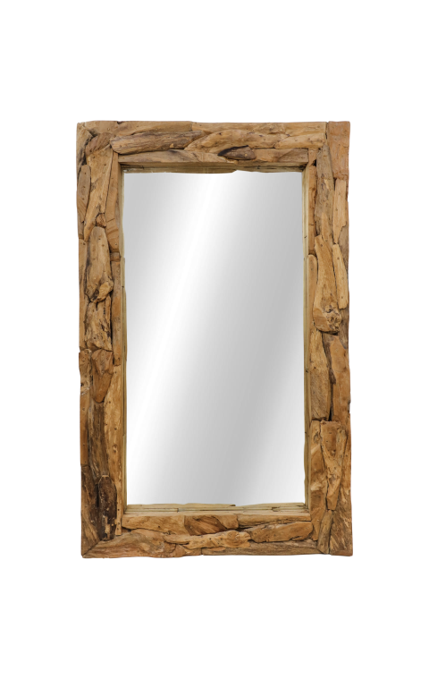Wandspiegel Root 200x7-9x100 - - Teak wortelhout/glas - Leo's Meubeldiscount